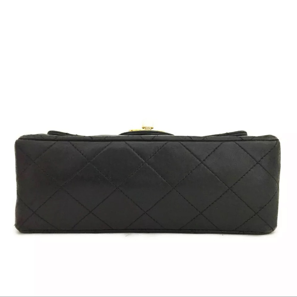 CHANEL Classic Leather Mini Flap Bag: 24k Gold Chain Crossbody Bag - Picture 6 of 14